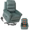 Fernsehsessel HWC-K63, Relaxsessel, Liegefunktion Aufstehhilfe Massage Heizfunktion, Stoff 220g/m² Chenille - blau-grün