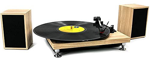 UQACHG Lettore di vinili con 2 Altoparlanti Stereo Separati, Sistema HiFi Giradischi Wireless, Giradischi Bluetooth, Supporto velocità 33/45/78, Uscita Linea RCA Vita interessan