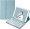 NUWONAYA Keyboard Case for Galaxy Tab A9 Plus 5G 11 Inch, Slim Round Key Cute Candy Color Stand Cover with S Pen Holder, Magnetic Detachable Wireless Keyboard,Mist Blue
