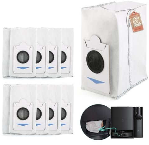 RongZy 8 Pièces Sacs à Poussière pour Ecovacs Deebot T30S Combo / T30S Combo Complete Sacs à Poussière de Rechange pour Ecovacs Deebot X2 Combo Robot Aspirateur Accessoires (3L)