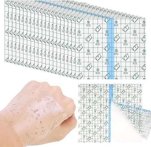 100Pcs Bandage Transparent Imperméable,BetterJonny 8 * 8cm Bandage Adhésif Extensible Pansement Tatouage Pansement De Film pour Sport Douches Tatouages