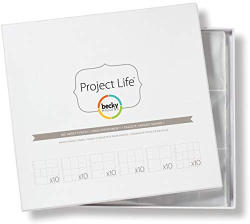 Project Life 380001 Becky Higgins | Fotohüllen Design A | Plastik | Transparent | 60 Stück, Plastic, 33,2 x 35,4 x 0,6 cm