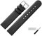 MARBURGER Uhrenarmband 16mm Leder Schwarz Silber - Montage Set 7611610000120