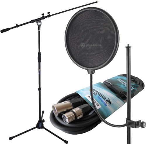 K&M 23966 Popschutz + KEEPDRUM Mikrofonständer + 6m Mikrofonkabel