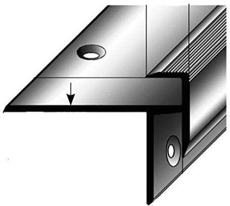 Laminat-Treppenkante, Einfasshöhe 8,5 mm, 33 mm breit, Alu, gebohrt, Farbe: Bronze Hell