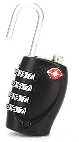 CellDeal-2 Cadenas Certifiés TSA à Combinaison de 4 Chiffres pour Bagages de Voyage Noir