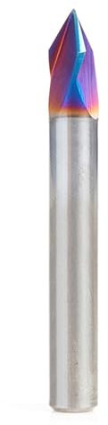 Amana Tool 45624-K SC Spektra Extreme Tool Life Coated V-Groove 60 Deg x 1/4 D x 31/64 CH x 1/4 Inch SHK 3-Flute Router Bit