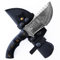 BIGCAT ROAR Handmade Damaskus Tracker Knife - Full Tang Fixed Blade Jagdmesser mit Scheide und Walnuss Holzgriff - 25.4 cm EDC Outdoor-Messer - Black Jaguar