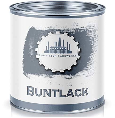 Lausitzer Farbwerke Buntlack traditioneller robuster Kunstharzlack bunte Lack-Farbe einfache Bearbeitung, hohe Qualität, schnelltrocknend, Universal-Lack (5 L, Verkehrsweiß (RAL 9016))