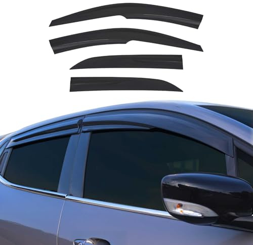 4X Windabweiser Regenabweiser kompatibel mit Renault Fluence 2009-2015 Acryl Dunkel