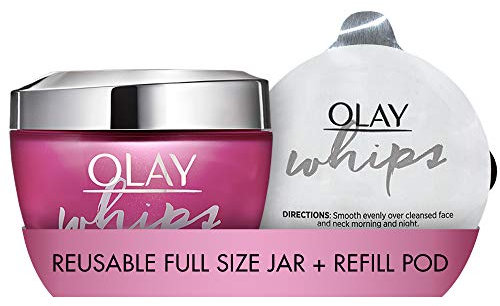 Olay Regenerist Whips, 1er hidratante ligero rellenable, edición limitada de 100 ml, reduce los residuos plásticos en un 94%. Cada paquete dona 5 libras a Young Women's Trust