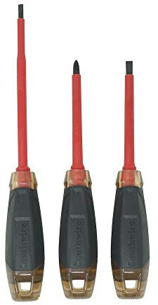 Southwire SDISET3 3-Piece Insulated Screwdriver Set with Phillips; Slotted; and Shank Bits