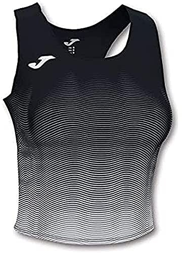 Joma Elite VII Top Running, Niñas, Negro-Blanco, 4XS-3XS