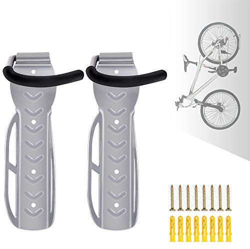 BERHICHAD Lot de 2 supports muraux pour vélo argent