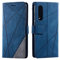 SONWO Hülle für Huawei P30, Premium Leder PU Handyhülle Flip Case Wallet Silikon Bumper Schutzhülle Klapphülle für Huawei P30, Blau