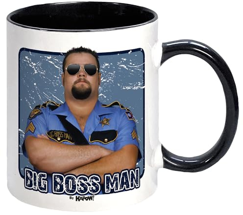Kapow Gifts Big Boss Man Mug W.W.F. Wrestler 80s Retro Wrestling Police Gift idea for him