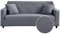Oduo Wasserdicht Seersucker Stretch Sofabezug mit Armlehnen Sofaüberwürfe 1 2 3 4 Sitzer, Passend für Ecksofa L Form Sofa/Couchbezug/Sesselbezug/Sofahusse (Grau,2 Sitzer)