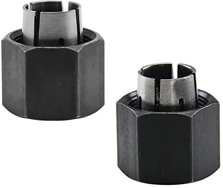 Thomegoods 2PCS 19691 1/4 and 19693 1/2 Router Collet fits for Dewalt 326286-04,326286-03, Hitachi 323-293,325-199, 323-421,Bosch 2610906283,2610906284