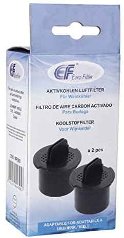 Eurofilter WF090 Lot de 2 filtres à charbon actif 51 mm Pour cave à vin Compatible avec Liebherr 7433243 Bosch Siemens 00467217 467217 Miele 9447051