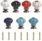 HQdeal 7 Stück Keramik Türknöpfe 23mm Schrankgriffe Möbelknöpfe Vintage Keramik Knöpfe Schranktürknöpfe Schrankknöpfe Griffe für Küchenschränke,Schrank,Kommode