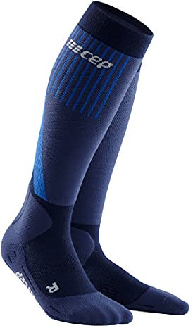 CEP - Merino Skisocken Herren mit Kompression, Ski Touring Kompressionsstrümpfe blau, Gr. V, XL, Lange Skistrümpfe aus Merino - für warme und trockene Füße auf langen Skitouren