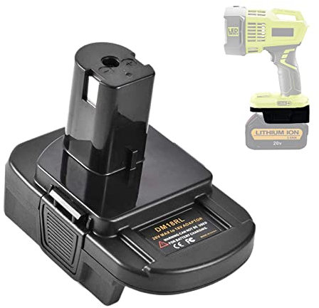 BTRUI DM18RL Batterieadapter Konverter für Dewalt für Milwaukee 20V/18V Li-Ion Akku Konvertieren zu für Ryobi 18V Tool P103 P104 P105 P108 ABP1801