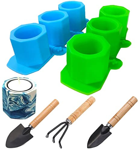 KangBaz Moldes Macetas, Moldes Silicona Cemento Moldes Cemento Molde Cemento Maceta Cemento Moldes para Cemento Molde Hormigon para Decoración de la Oficina y el Hogar Cemento Decorativo 2PCS