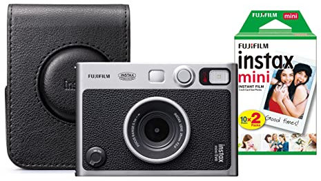 Fujifilm Instax Mini Evo Hybrid Instant Camera inc 20 Shots & Case - Black