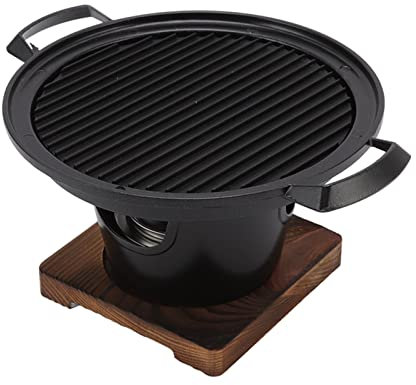 Kleiner Tischgrill Mini-BBQ-Grill Verhindert das Anhaften Einfache Reinigung Koreanischer Familiengrillofen Tragbarer Rauchfreier Tisch-Holzkohlegrill Grillgrill für eine Person für Den Innenbereich