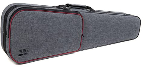 PURE GEWA Violinkoffer in grau mit Rucksackriemen und Tragegriff 1/4