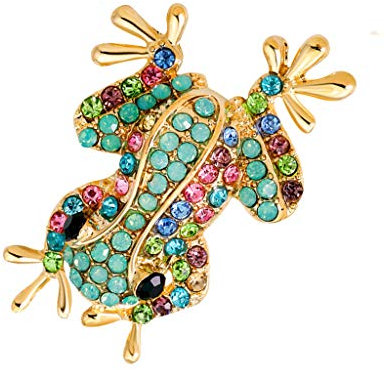 1 x niedliche Frosch-Diamant-Brosche, Anstecknadel, für Damen, Kindergeburtstag, Kragen, Revers, Abzeichen, Schmuck, Schal, Clip, Damen