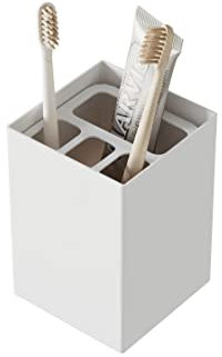DABSTORY Zahnputzbecher Weiß Zahnputzbecherhalter FOGHI Bad Zahnbecher Modern Design Becher für Zahnbürsten