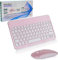 Wireless Keyboard and Mouse, Rechargeable Mini Small Silent Mouse and 10-inch Compact Flat Keyboard for Computer/iPad/PC/Tablet/Surface/Mac/Microsoft/Android（pink）