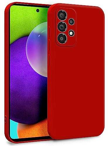 MyGadget Coque pour Samsung Galaxy A52 4G | 5G | A52s 5G - Case TPU Souple & Soft avec Doublure Microfibre - Cover Protection Extra Fine & Légère Rouge