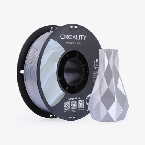 Creality CR Silk 3D-Drucker-Filament, Seidenglänzende 3D-Druck-PLA-Filament 1,75 mm/1 kg, Kompatibel mit den Meisten FDM-Druckern, Silber