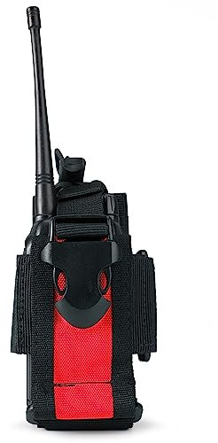 VIPERADE Walkie Talkie Bag, MOLLE Radio Holder, Adjustable Radio Holster for Vest, Walkie Talkie Holder Radio Holster for Belt, Multifunctional Radio Pouch Radio Bag - Red