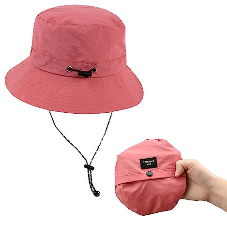Eimer Hut Festival-Sonnenhut Fischerhut Schnell trocknender Safari-Hut Sun UV-Schutz Mesh Boonie Hat mit verstellbarem Kinnriemen Wasserdicht und atmungsaktiv für Urlaub Angeln Wandern (Karamell)