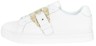 Versace Jeans Couture Damen-Sneakers aus Leder 75VA3SK9 Court Weiß, Weiß, 36 EU