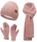 ZASFOU Damen Winter Mütze Schal Touchscreen Handschuhe Set Thermo Beanie Wintermütze Strickmütze Schlauchschal Winterhandschuhe Geschenk für Frauen