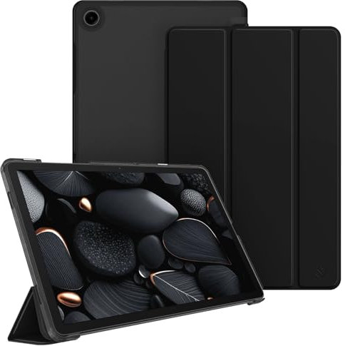 Fintie Hülle für Samsung Galaxy Tab A9 Plus 11 Zoll 2023, Ultradünn Schutzhülle mit Translucent Rückseite Cover mit Auto Schlaf/Wach Funktion für Samsung Tablet A9+ SM-X210/X216/X218, Schwarz