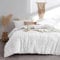Tospass Boho Bettwäsche 135x200 cm mit Stickerei Weiß Getuftet Pom Pom Böhmen Chic Bettwäsche Gewaschene Microfaser Weiche Bettwäsche-Sets 1 Bettbezug mit Reißverschluss und 1 Kissenbezug 80x80cm