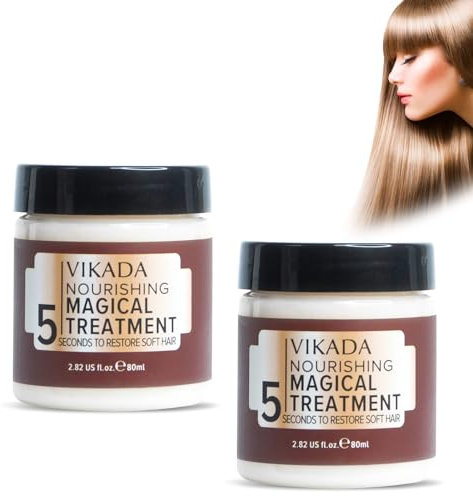 Vikada Nourishing Magical Treatment – 5 Sekunden zur Wiederherstellung von weichem Haar, Vikada Magical Treatment Haarmaske, Tiefenspülung für trockenes, geschädigtes Haar (2pcs)