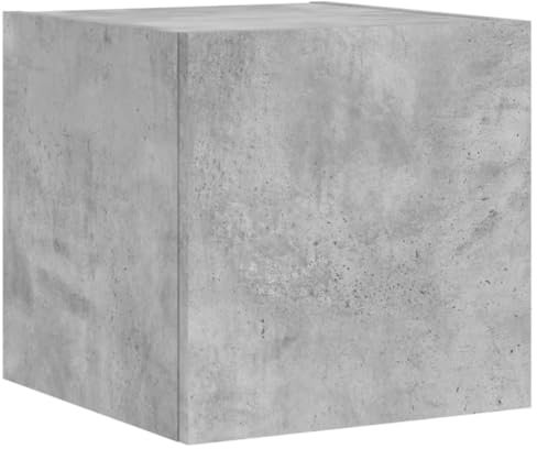vidaXL Meuble TV Mural avec Lumières LED, Armoire de Télévision Suspendue avec Rangement, Meuble Télé Flottant, Moderne, Gris Béton Bois d'Ingénierie