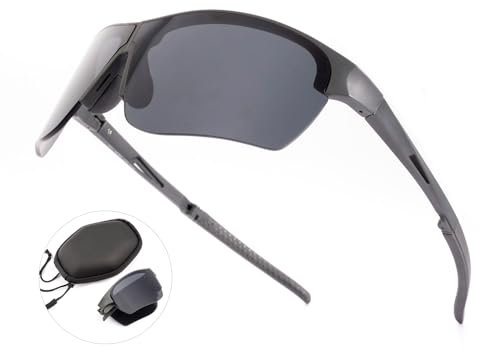 OuShiun Fahrradbrille Damen Herren, Faltbare Brille Radsportbrille mit UV400 Schutz TR90 Rahmen für Sport Radfahren