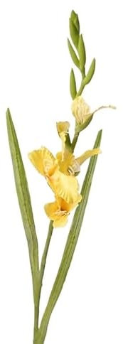 HUFFA Künstliche Blume, einzelner Zweig, Gladiole, Tischdekoration, Kunstblume, Heimdekoration, Florale Hochzeit, Landschaftsbau (Color : Yellow)
