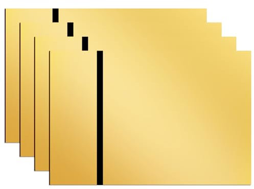 sculpfunDIY Señales de acrílicos dorado de espejo de 4 piezas para grabado láser, 20 x 30 cm, sensación metálica personalizado para negocios en casa, oficina, espejo de oro tallado negro