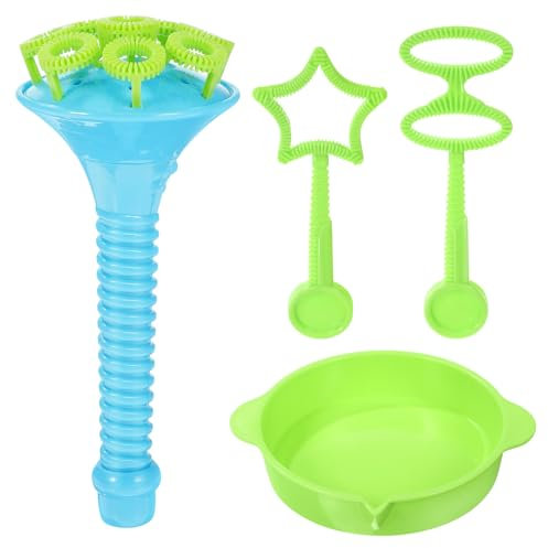 BESTonZON Seifenblasen Set für Kinder, 4 Stücke Blasengebläse Mit Schmutzfreien Botanischen Blasen Und Tauchtablett Blasenmacher-Spielzeug, Perfekt für Kindergeburtstag, Partys, Hochzeit