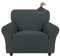 Easy-Going Stretch Sesselbezug, Rutschfester Sofa Überzug für Hund Katze, Waschbarer Fleece Couch Überzug Bezug, Küchensofa Couch Cover, 1 Stück Sesselhusse Sesselschoner mit Armlehnen, Dunkelgrau