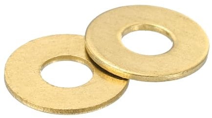 sourcing map M3 Flat Washer, 200 Pcs Brass Ring Flat Washers 8mm OD 0.5mm Thick Metal Sealing Gasket Ring for Screws Bolts Nuts
