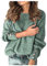 Top da donna all'uncinetto camicette per le donne polsino manica lunga barca maglione collo alto camicie eleganti 2024, J-393 Verde Menta Lime, M